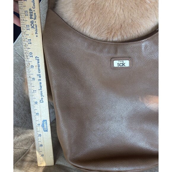 The Sak Brown Genuine Leather Shoulder Bag Classic Elegant Style - Picture 9 of 14